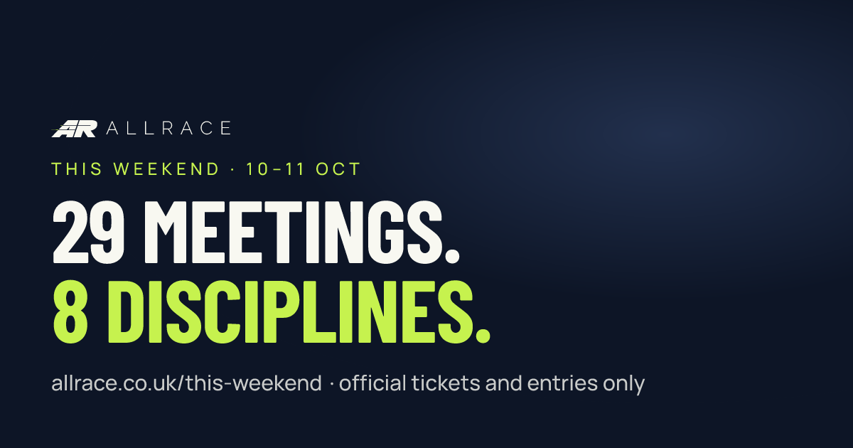 Motorsport this weekend (10–11 Oct) — 29 UK meetings — AllRace